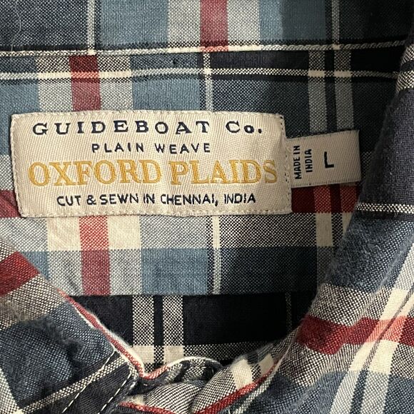 Guideboat Co Shirt Plain Weave Oxford Plaids Button Down Long Sleeve Mens L - Picture 7 of 11